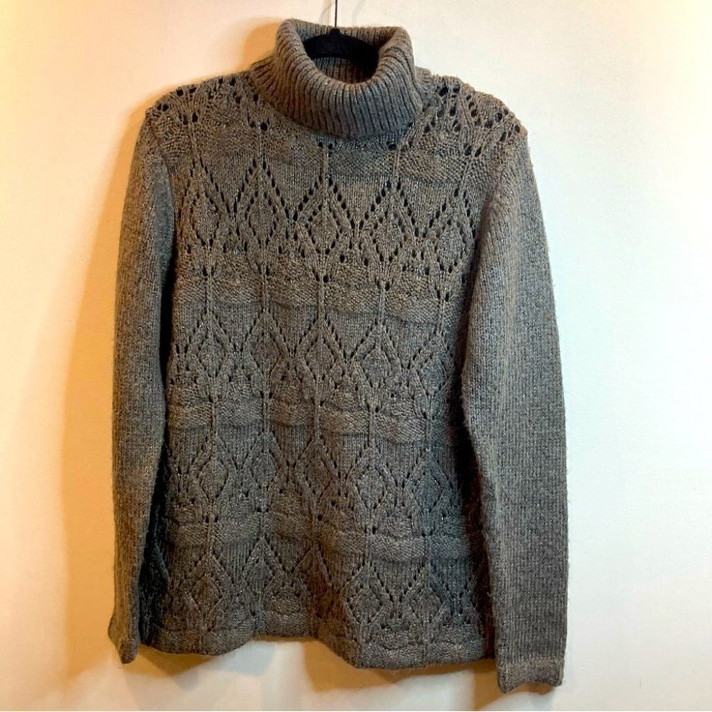 SOYA CONCEPT Sz XL Mohair Blend With Gorgeous Motif Subtle Silver Thread Sweater
